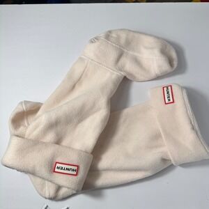 Hunter Boot Liners Fleece White Womens Medium Shoe Size 5-7